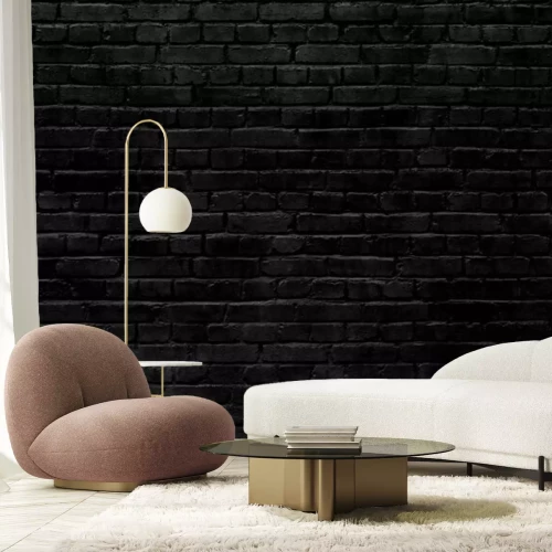 Fototapete Schwarze Steine ​​ohne Fugenmörtel