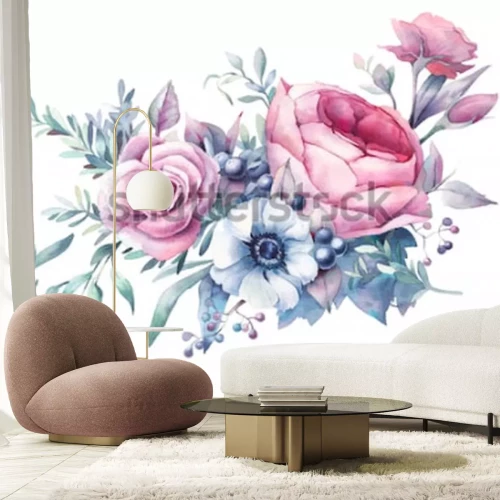 Sticker Feldblumen auf einem Pastellgemälde