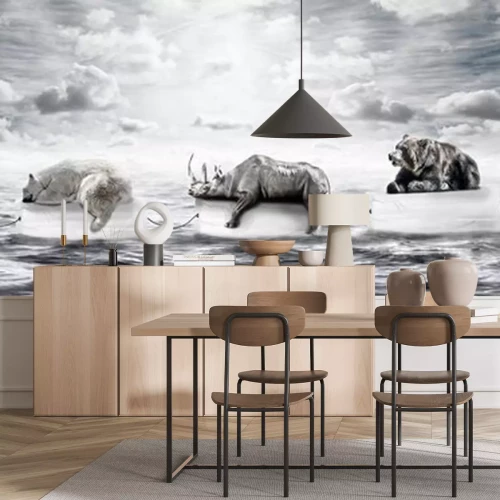 Sticker Wilde Tiere und Meerestiere auf dem Ozean