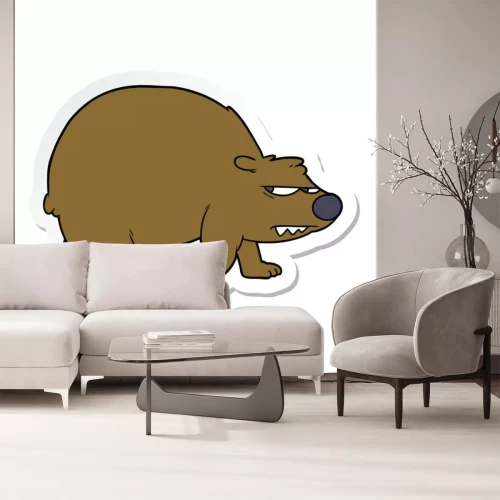 Sticker Illustration mit einem gefährlichen Bären