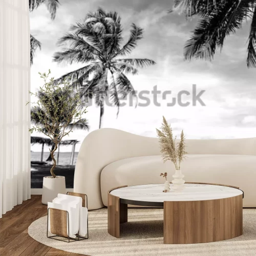 Fototapete Tropen schwarz-weiß