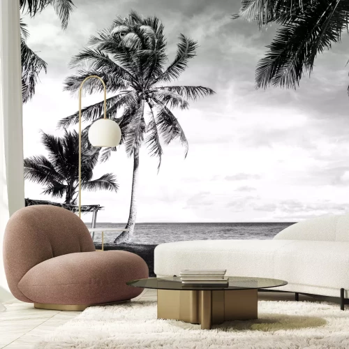 Fototapete Tropen schwarz-weiß