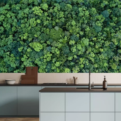 Sticker Luftaufnahme von einem grünen Wald