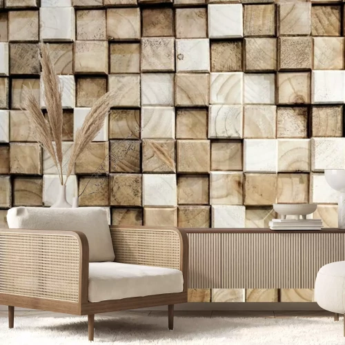 Fototapete Square wood abstract background