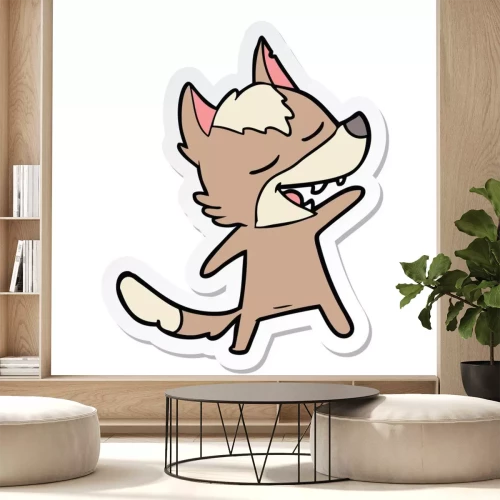 Sticker Wolf mit beiger Schwanzspitze Grafik