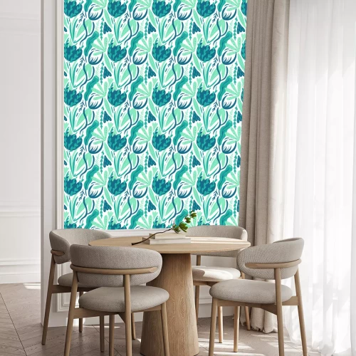 Tapete Nahtloses Handzeichnungsvektormuster der abstrakten Meerpflanzen