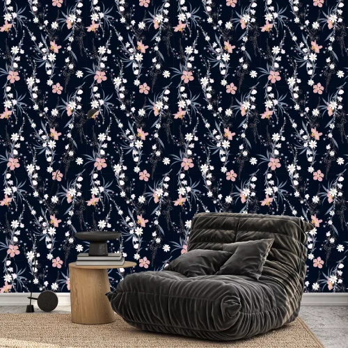 Tapete Schönes nahtloses Muster des Gartens viele Arten von botanischen Pflanzen, Blumen, Orchideen, Blumenmuster für Mode, Stoff, Tapete, Web und alle Drucke