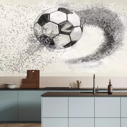 Sticker Rasender Fußball mit 3D-Effekt