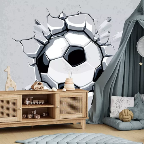 Sticker Fußball brechen die Wand
