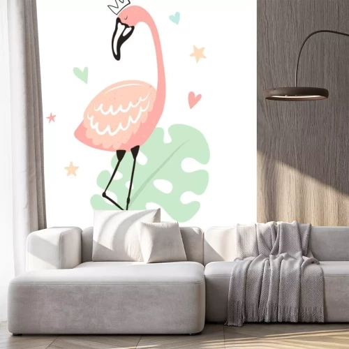 Sticker Flamingo mit Fensterblatt
