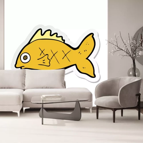 Sticker Fische Goldfisch mit drei Ixen auf dem Körper