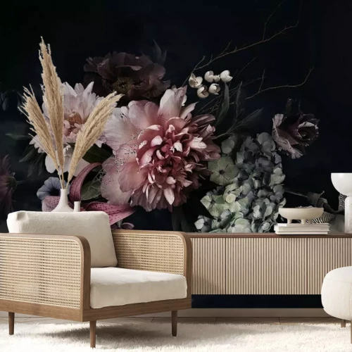 Fototapete Floral background. Vintage flowers.