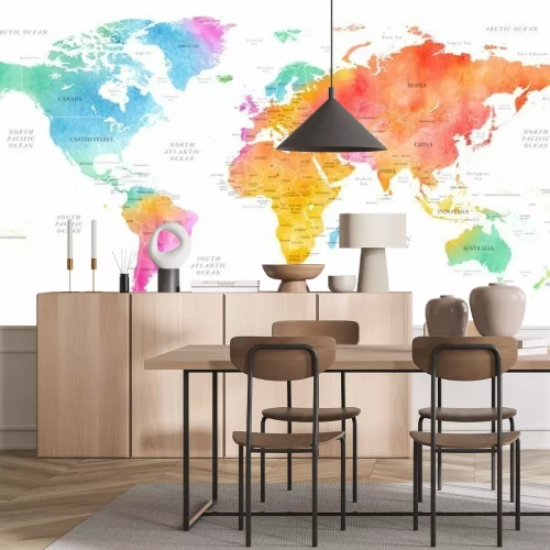 Fototapete Bunte Reisekarte