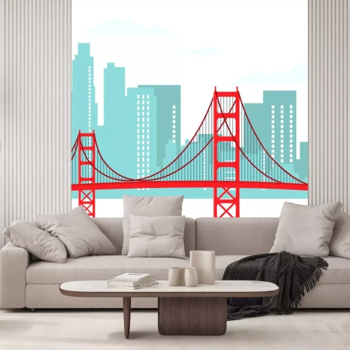 Sticker San Francisco Modern Cityscape Vector Illustration