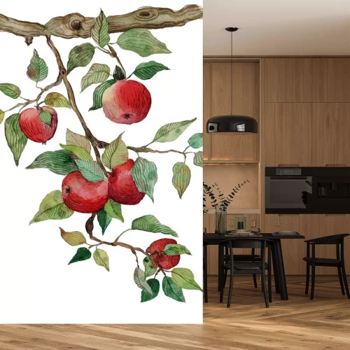 Sticker Ein Zweig roter Äpfel