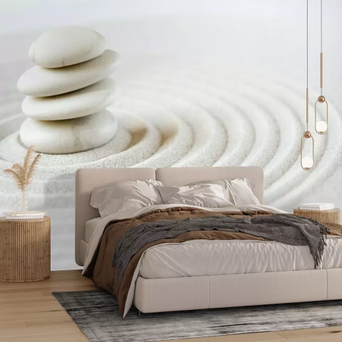 Fototapete Weiße japanische Steine