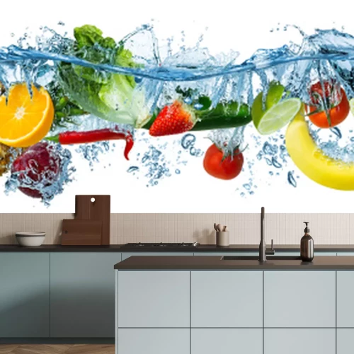 Sticker Obst unter der Oberfläche des wogenden Wassers