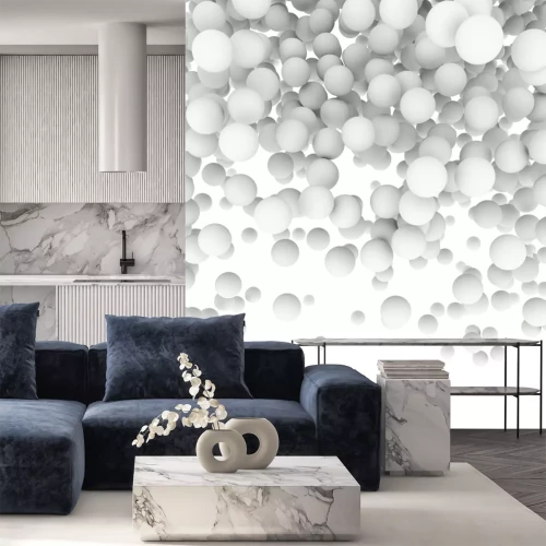 Fototapete Fallende 3D Kugeln