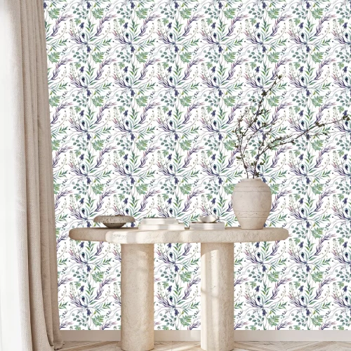 Tapete Aquarell Botanical Greneery Pattern