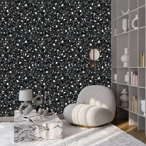 Tapete Helle Steinstücke auf dunklem Hintergrund