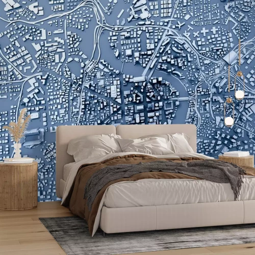 Sticker 3d-Stadtplan aus der Luft gesehen