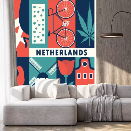 Sticker Vector Netherlands background