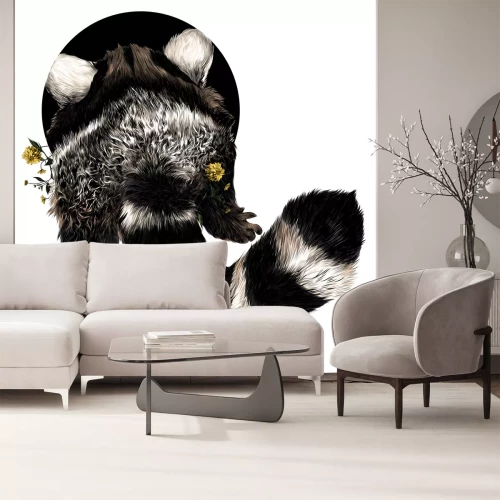 Sticker Tiere Schwanz eines Waschbären rückwärts gedreht