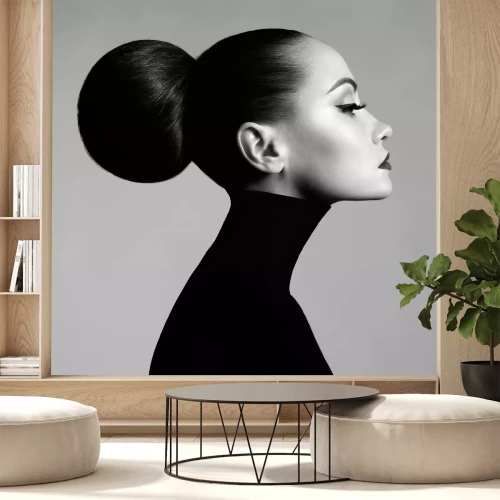 Fototapete Eine modische Frau im Profil