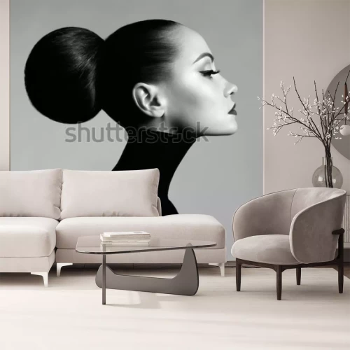 Fototapete Eine modische Frau im Profil