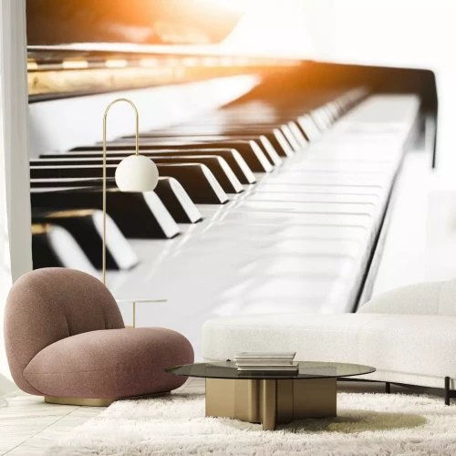 Fototapete Klaviatur bei Sonnenuntergang