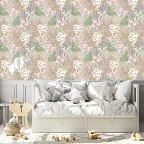 Tapete Helles Blumenmuster