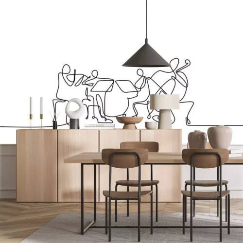 Sticker Streichquartett mit einer einzigen Linie gemalt Grafik