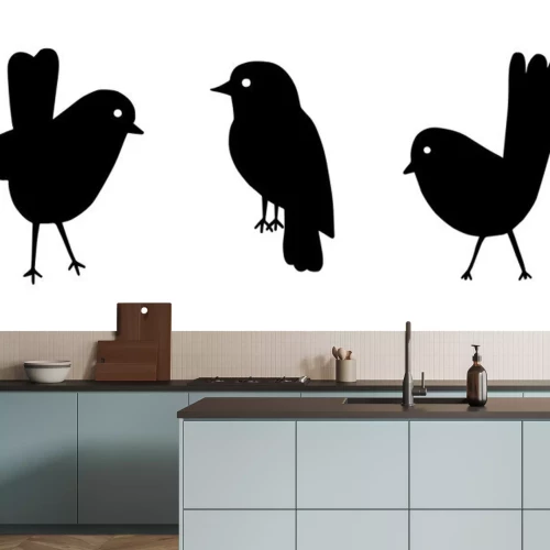 Sticker Minimalistischer Vogel auf weißem Hintergrund