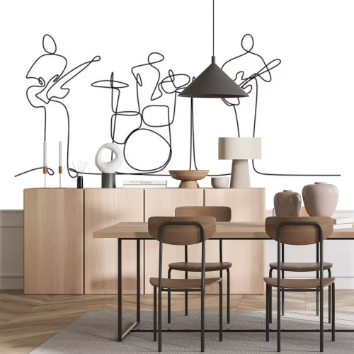 Sticker Rockband mit einer einzigen Linie gemalt Grafik