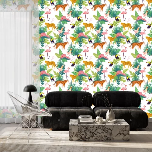 Tapete Bunte Tropen für Kinder