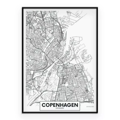 Poster Eine schematische Karte von Kopenhagen