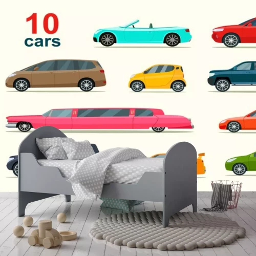 Sticker Zehn Autos in verschiedenen Formen und Farben