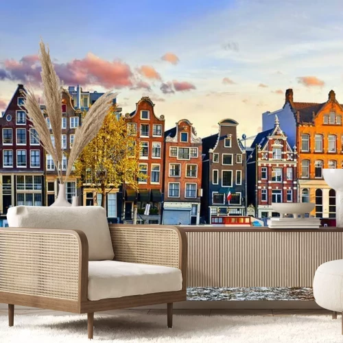 Fototapete Charmante Mietshäuser in Amsterdam