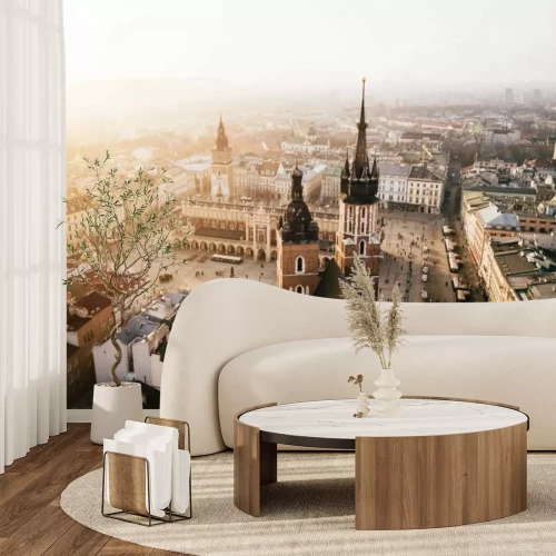 Fototapete Der Krakauer Marktplatz aus der Vogelperspektive