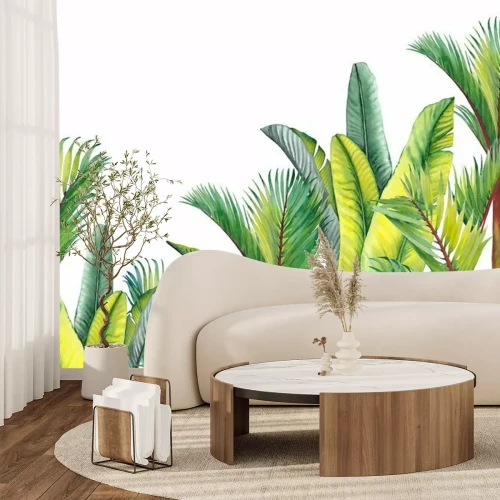 Sticker Tropische Palmen- und Bananenblätter