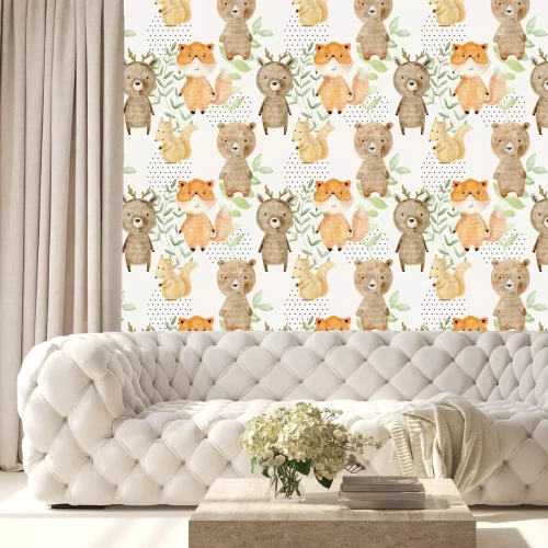 Tapete Aquarellwaldmuster