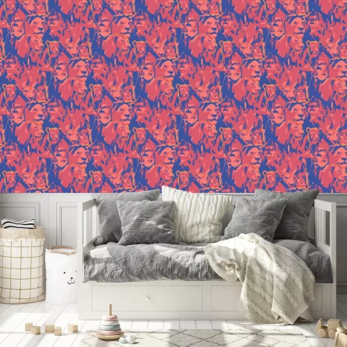 Tapete Abstraktes Muster mit Löwen