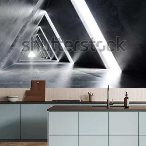 Fototapete Dreieckiger Betontunnel