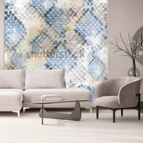 Sticker Nahtloses Muster wildes Design. Schlangenhauthintergrund mit Aquarelleffekt. Textildruck für Bettwäsche, Jacken, Verpackungsdesign, Stoff- und Modekonzepte