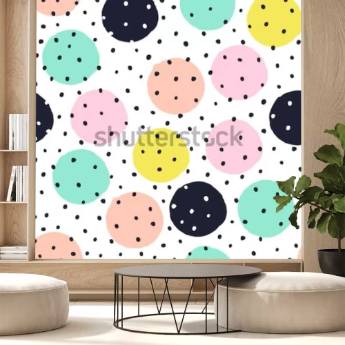 Sticker Kreatives Muster mit handgezeichneten Texturen. Abstrakter Hintergrund. Punktmuster