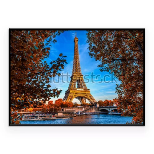 Poster Der Eiffelturm inmitten von Herbstlaub