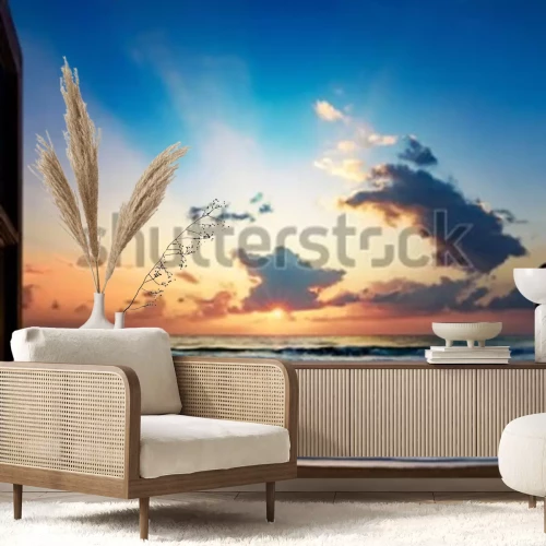 Fototapete Terassenausblick meer und strand