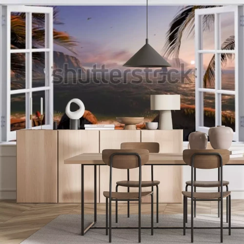 Fototapete Exostischer blick auf strand