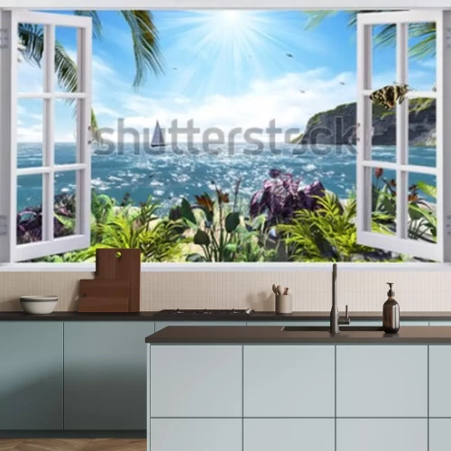 Fototapete Schöne Aussicht aus dem Fenster