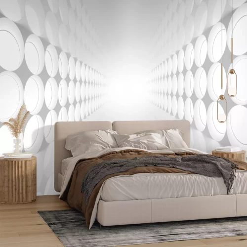 Fototapete Abstrakter Tunnel in Weiß